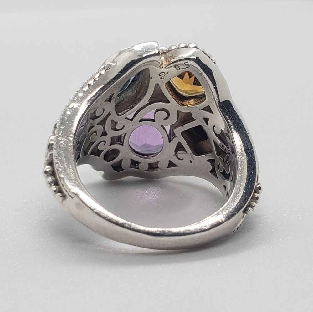 Samuel B Multi Gemestone Ring In Solid Stamped Sterling Silver - Picture 7 of 10